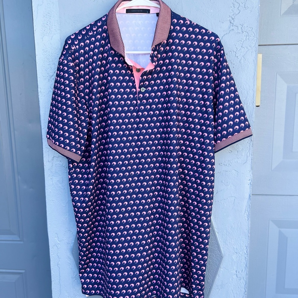 Greyson Navy and Pink Polo Shirt